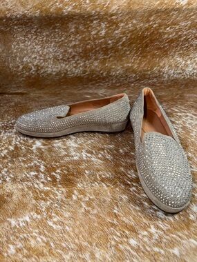 L'AMOUR DES PIEDS Correze Rhinestone Studded Wedge Loafers EUC sz 7M
